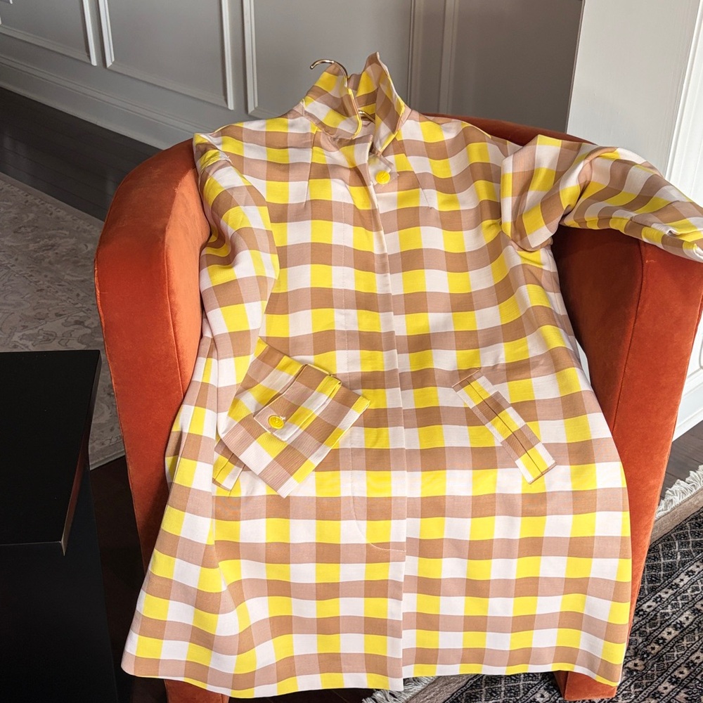 Maeve Yellow and Cream Plaid Jacket